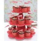 3 Tiered Red Spotty Cup Cake Stand